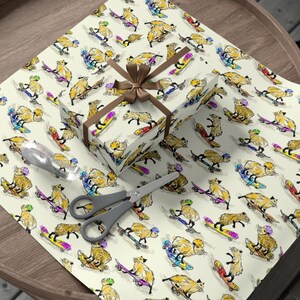 Skateboarding Capybara Wrapping Paper, Capybara Wrapping Paper, Capybara Gift, Capybara Lovers Gift, Capybara Holidays, Skateboarding Gift