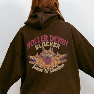 Roller Derby Blocker Hoodie, Roller Derby Gifts For Blocker, Womens Roller Derby Hoodie For Roller Derby Fan, Roller Skating Gift