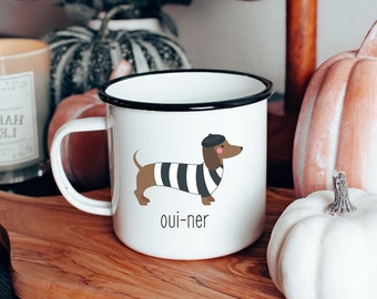 Franse Weenie Dog Camp Mok, Wiener Dog Mug, Teckel Mom Mok, Doxie Mama Gift, Punny Dog Mug, Funny Teckel Mok, Weenie Dog