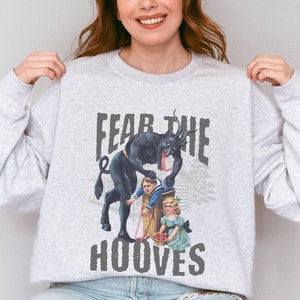 Fear The Hooves Sweatshirt, Krampus Sweatshirt, Ugly Krampus Christmas Sweater, Dark Humor Sweatshirt For Krampus Fanatic, Horror