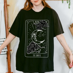 Comfort Colors Lunatic Tarot Card T-shirt, Mystical Moon Tshirt, Witchy Stuff, Crying Moon Tshirt, Moon Tarot Tshirt, Spiritual Gif