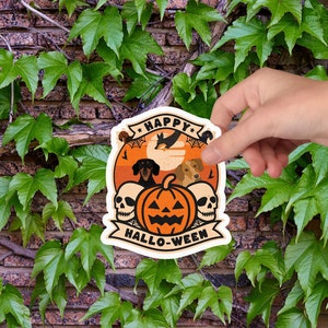 Happy Halloween Sticker, Halloween Dachshund Sticker, Ween Sticker, Sticker For Doxie Mama, Doxie Lover Gift, Dog Dad Gift, Halloween Lover