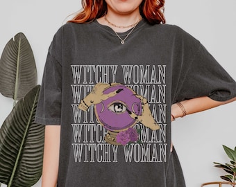Witchy Woman Comfort Colors Tshirt, Crystal Ball Shirt For Witchy Gift, Third Eye Fashion, Spiritual Gift For Witch, Witchy Vibes Tee
