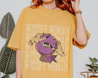 Witchy Woman Comfort Colors Tshirt, Crystal Ball Shirt For Witchy Gift, Third Eye Fashion, Spiritual Gift For Witch, Witchy Vibes Tee