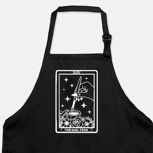 Nail Tech Apron, Nail Tech Gift, Nail Girl Apron With Pockets, Nail Boss Apron, Cute Witchy Apron For Nail Person, Nail Salon Gift