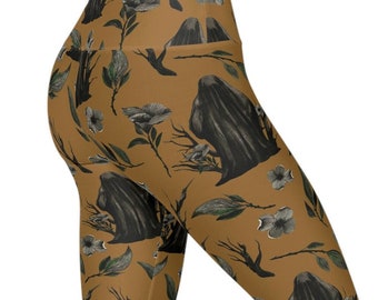 Grim Reaper Leggings, Gothic Leggings, Bruja Leggings, Alt Plus Size, Gothic Leggings for Goth Girl Gift, Spooky Leggings, Horror Leggings