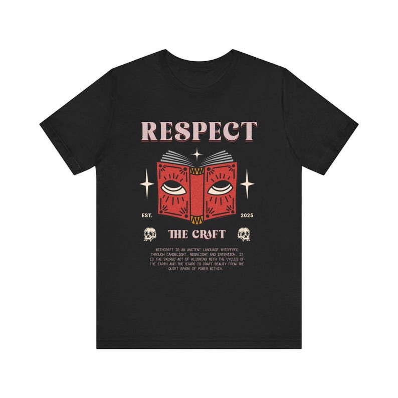 Respect The Craft Tshirt, WItchcraft Tshirt, Cute Witch Tshirt Black Witchy Tshirt, Herbalist Gift, Alchemist Gift, Black Tshirt For Bruja image 7