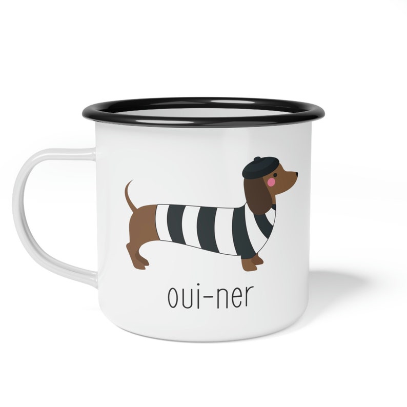 French Weenie Dog Camp Mug, Wiener Dog Mug, Dachshund Mom Mug, Doxie Mama Gift, Punny Dog Mug, Funny Dachshund Mug, Weenie Dog image 3