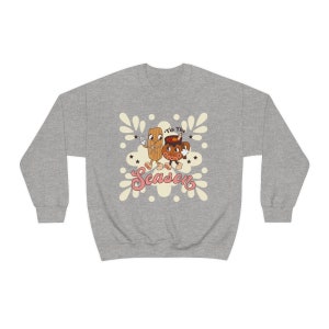 Tamales Y Ponche Unisex Heavy Blend Crewneck Sweatshirt, Mexicaanse Kerst, Mexicaans Sweatshirt Voor Haar, Latina Sweatshirt, Feliz Navidad Sport Grey