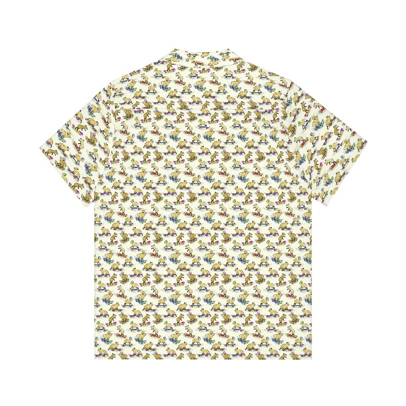 Skateboarding Capybara Men's Hawaiian Shirt, Skateboard Capybara Shirt, Cute Capybara Shirt, Capybara Lovers, Funny Capybara Shirt For Men image 5