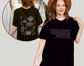 Haard heks T-shirt, Witchy shirt voor vrouwen, huis heks T-shirt, cottage heks cadeau idee, heks esthetische tshirt, gezellige magische tshirt