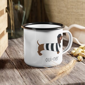 Franse Weenie Dog Email Camp Cup, Bont Ouder Mok, Hond Mama Mok, Hond Papa Cadeau, Grappige Hond Mok, Wiener Hond Mok, Hond Moeder Mok, Teckel Moeder Mok afbeelding 5