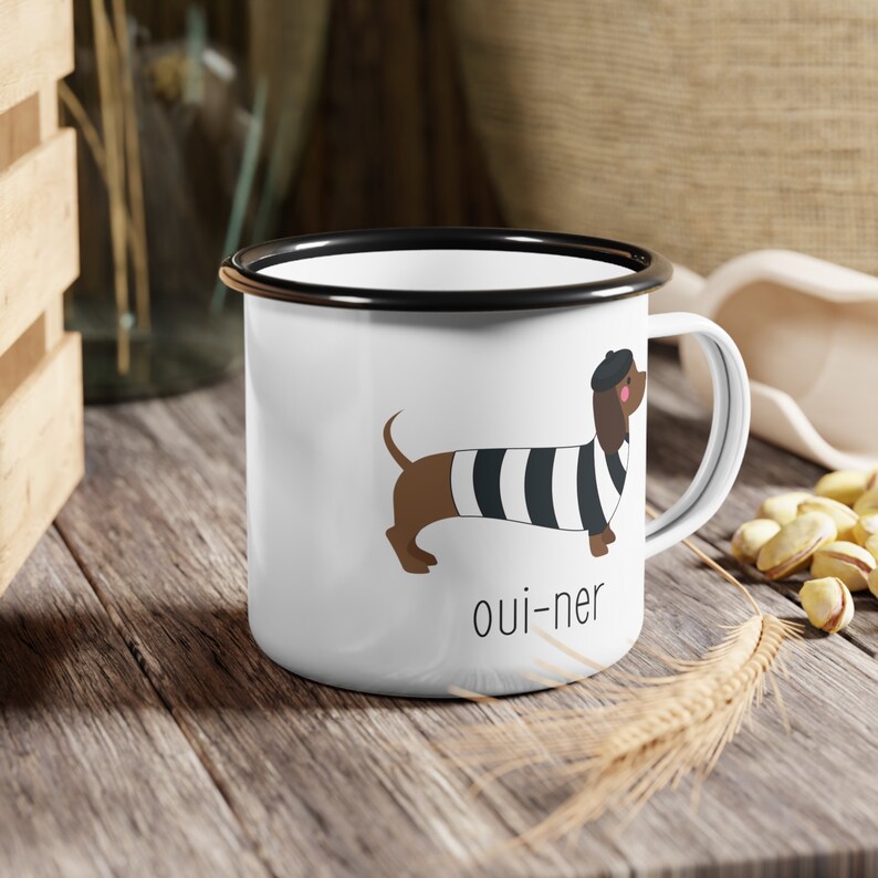 Franse Weenie Dog Email Camp Cup, Bont Ouder Mok, Hond Mama Mok, Hond Papa Cadeau, Grappige Hond Mok, Wiener Hond Mok, Hond Moeder Mok, Teckel Moeder Mok afbeelding 5