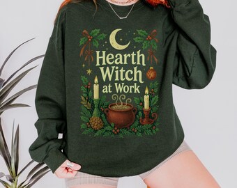 Haard heks op het werk trui, trui voor haard heks cadeau, huis heks cadeau, herfst heks esthetiek, binnenlandse heksen cadeau