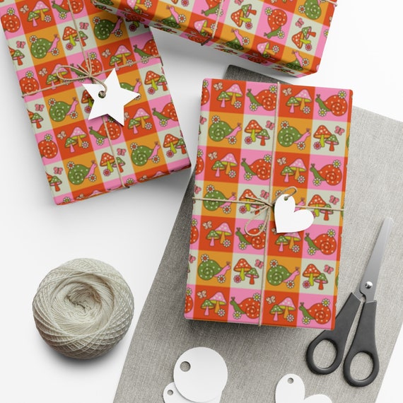 Eco-Friendly Wrapping Paper, Mushrooms/Snails