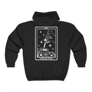 Nail Tech Zip Up Hoodie, Cute Witchy Zip Up Hoodie For Nail Tech, Nail Girl Hoodie Gift, Hoodie For Your Nail Person