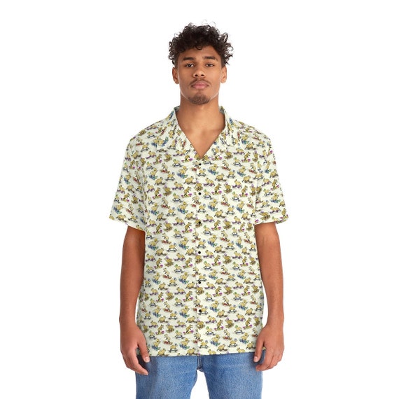 Skateboarding Capybara Men's Hawaiian Shirt, Skateboard Capybara Shirt, Cute Capybara Shirt, Capybara Lovers, Funny Capybara Shirt For Men