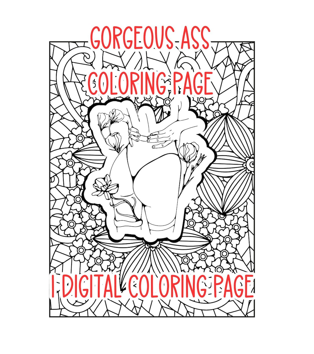Cute Butt Coloring Page Sexy Coloring Page Printable - Etsy