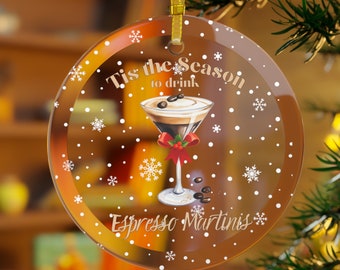Adorno de Espresso Martini, Adorno para bebedor de Martini, Adorno para regalo de bebedor, Adorno de Martini para amigo, Bebedor de Espresso Martini