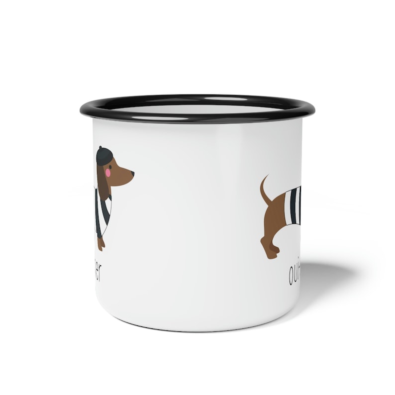 French Weenie Dog Camp Mug, Wiener Dog Mug, Dachshund Mom Mug, Doxie Mama Gift, Punny Dog Mug, Funny Dachshund Mug, Weenie Dog image 4