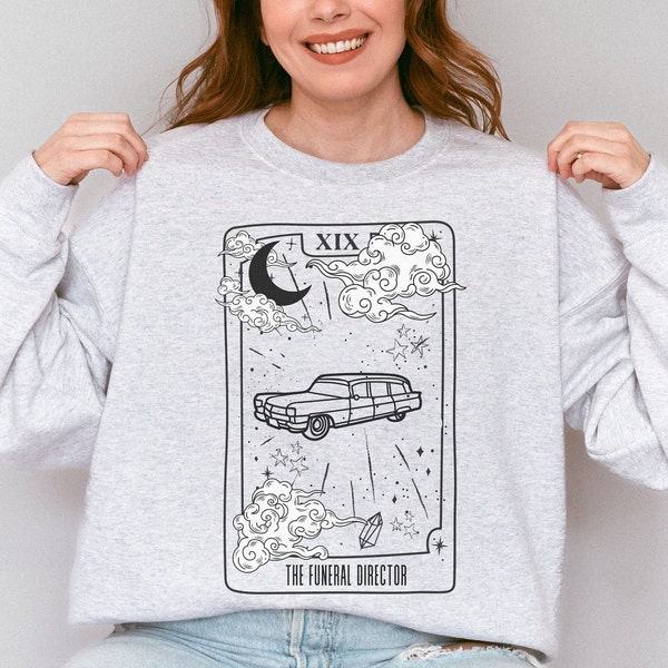 The Funeral Director Tarot Card Sweatshirt, Funeral Director Gift, Funeral Sweatshirt, Hearse Sweatshirt For Funeral Director, Dark Humor