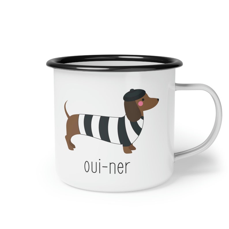 French Weenie Dog Camp Mug, Wiener Dog Mug, Dachshund Mom Mug, Doxie Mama Gift, Punny Dog Mug, Funny Dachshund Mug, Weenie Dog image 5