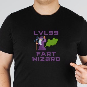 LVL99 Fart Wizard Gamer DnD T-shirt