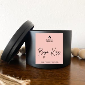 Baja Kiss | Wood Wick Soy Candle, Hand Poured, Non-Toxic and Clean Burning