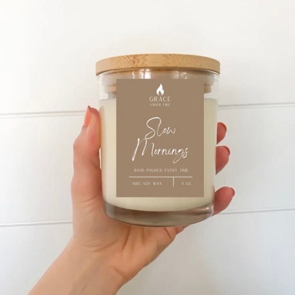 Slow Mornings | Wood Wick Soy Candle, Hand Poured, Non-Toxic and Clean Burning