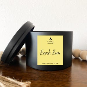 Beach Bum | Wood Wick Soy Candle, Hand Poured, Non-Toxic and Clean Burning