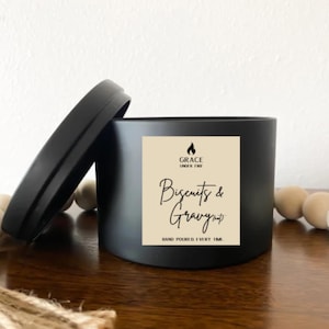 Biscuits and Gravy | Wood Wick Soy Candle, Hand Poured, Non-Toxic and Clean Burning