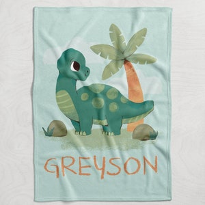 Personalized Dinosaur Blanket Boy, Blanket for Son, Blanket Boy, Blanket with name, Baby Shower Gift