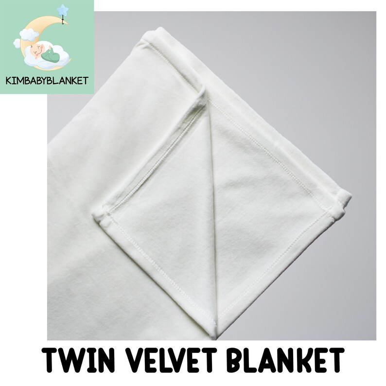A white twin velvet blanket is shown against a light gray background.