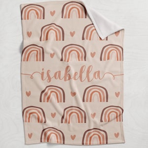 Cobertor de arco-íris personalizado para menina, cobertor para filha, cobertor para menina com nome, cobertor para recém-nascido, presente de chá de bebê