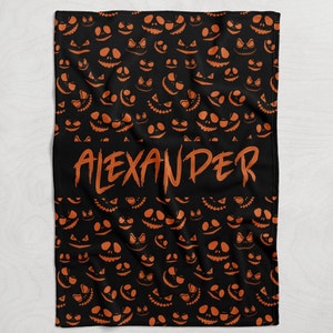 Personalized Halloween Blanket, Blanket for Son, Boy Blanket with name, Halloween Blanket, Baby Shower Gift