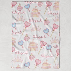 Personalized Princess Blanket, Blanket for daughter, Girl Blanket with name, Baby shower gift