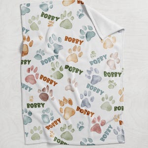 Aangepaste hondendeken, gepersonaliseerde huisdierdeken, zachte fleece hondenliefhebber cadeau, puppy werpdeken, aangepaste naam huisdier beddengoed cadeau, pootdeken