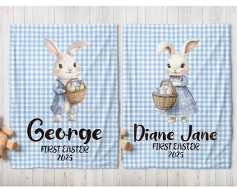 Manta de Pascua personalizada con nombre, manta de conejito para hija, manta de hospital, manta de Pascua para bebé niño, regalo para baby shower