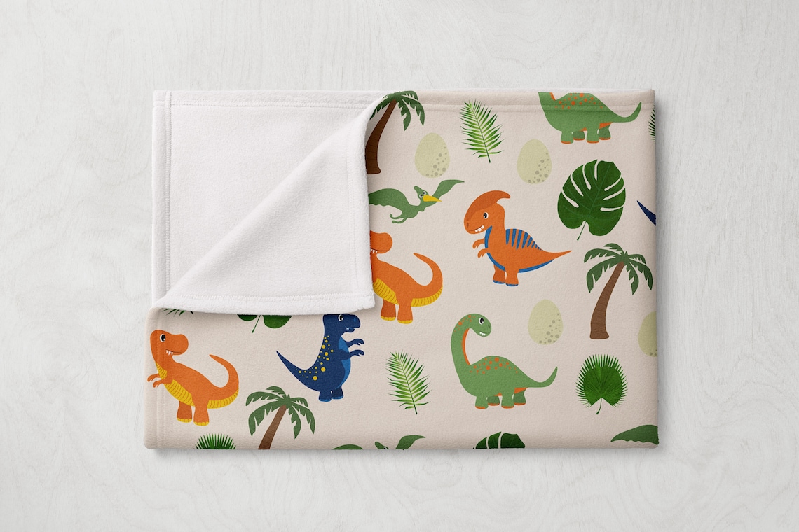 Personalized Dinosaur Blanket Dinosaur Baby Blanket Etsy