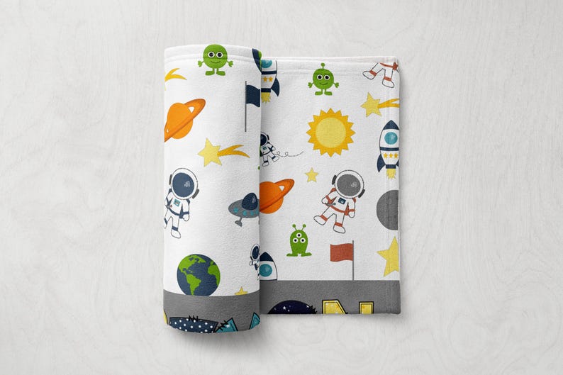Personalized Boy Blanket, Blanket for Son, Space Blanket with name, Baby Shower gift image 6