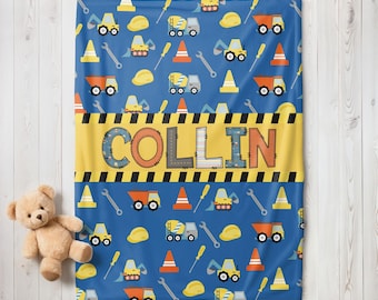 Personalized Blanket for Son, Blanket for boy, Truck Baby Blanket, Truck Blanket with name, Baby Shower Gift