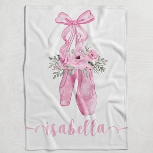 Personalized Ballerina Blanket Girl, Blanket for daughter, Blanket with name, Baby shower Gifts