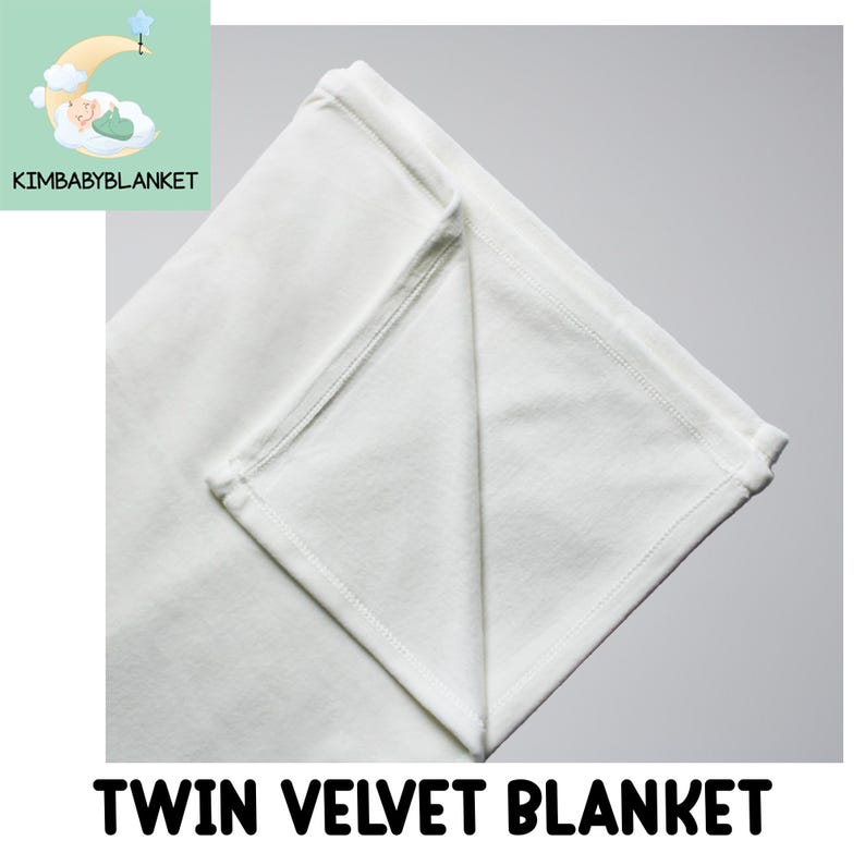 A white twin velvet blanket is shown against a light gray background.