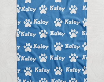 Personalized Blanket For Pet, Custom Dog or Cat Name Blanket, Personalized Puppy Blanket, Dog Bed Blanket, Pet Lover Gift