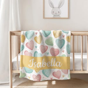 Personalized Valentine Baby Blanket, Blanket for girl, blanket with name, Custom girl blanket, Baby Shower Gift
