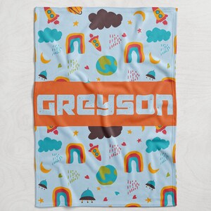 Personalized Blanket Boy, Blanket for son, Rainbow Baby Blanket, Boy Blanket with name, Baby Shower Gift