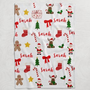 Personalized Christmas Blanket Girl, Blanket for Daughter, Christmas Gift, Holiday Blanket, Christmas Baby Blanket, Baby Shower gift