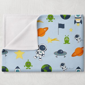 Personalized Boy Blanket, Blanket for Son, Space Blanket with name, Baby Shower gift image 5