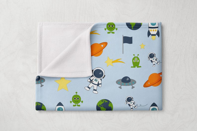 Personalized Boy Blanket, Blanket for Son, Space Blanket with name, Baby Shower gift image 5