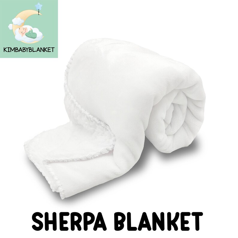 A white, fluffy, and soft-looking blanket is rolled up and displayed against a white background.
